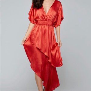 NWT BEBE High Low Kimono Sleeve Drape Dress L